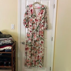 High low floral romper